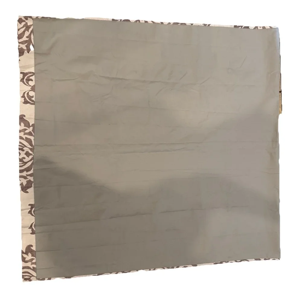 Sun Zero Blackout Curtains 84x80 Set of 2 Panels Taupe Brown Damask Thermal